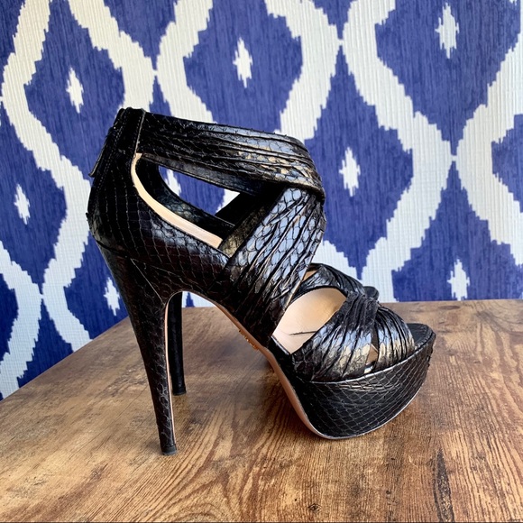 Prada Python Leather Platform Heels - Picture 4 of 16